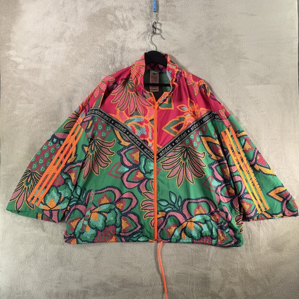 Adidas x Farm Rio Track Jacket Womens 3X Floral Multicolor Trefoil Zip - Picture 2 of 15